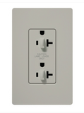 Lutron SCR-20-DDTR-PD Claro 20A Tamper Resistant Receptacle - Dual Dimming - Palladium Finish