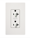 Lutron SCR-20-DDTR-SW Claro 20A Tamper Resistant Receptacle - Dual Dimming - Snow Finish