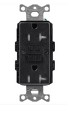 Lutron SCR-20-GFST-MN Claro 20A GFCI Receptacle - Tamper Resistant - Midnight Finish