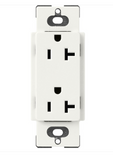 Lutron SCR-20-GL Claro 20A Duplex Receptacle - Glacier White Finish