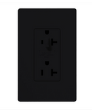 Lutron SCR-20-HDTR-MN Claro 20A Tamper Resistant Receptacle - Half Dimming - Midnight Finish