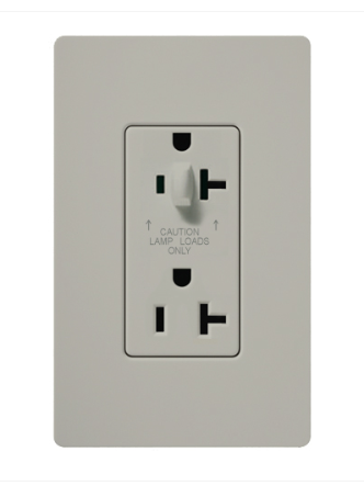 Lutron SCR-20-HDTR-PD Claro 20A Tamper Resistant Receptacle - Half Dimming - Palladium Finish