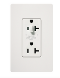 Lutron SCR-20-HDTR-SW Claro 20A Tamper Resistant Receptacle - Half Dimming - Snow Finish