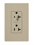 Lutron SCR-20-HDTR-TP Claro 20A Tamper Resistant Receptacle - Half Dimming - Taupe Finish