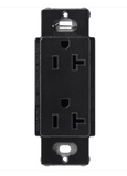 Lutron SCR-20-MN Claro 20A Duplex Receptacle - Midnight Finish