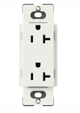 Lutron SCR-20-RW Claro 20A Duplex Receptacle - Architectural White Finish