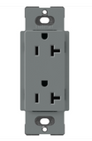 Lutron SCR-20-SL Claro 20A Duplex Receptacle - Slate Finish