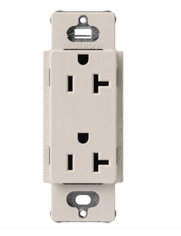 Lutron SCR-20-TP Claro 20A Duplex Receptacle - Taupe Finish