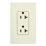 Lutron SCRS-20-TR-BI Claro 20A 125V Tamper Resistant Duplex Receptacle, Biscuit Finish