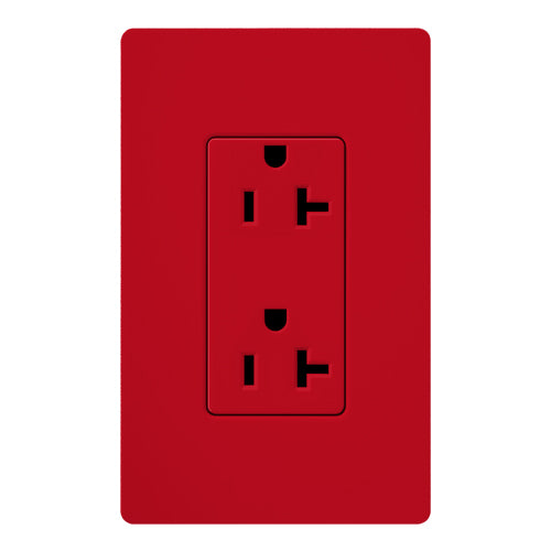 Lutron SCRS-20-TR-HT Claro 20A 125V Tamper Resistant Duplex Receptacle, Hot Finish