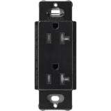 Lutron SCRS-20-TR-MN Claro 20A 125V Tamper Resistant Duplex Receptacle, Midnight Finish