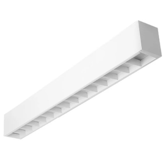 Westgate SCX-1FT-20W-MCT4-D-LUV-WH 1 Foot 20W LED 2 3/4 Inch Superior Architectural Seamless Linear Light/Louver Lens CCT Selectable 3000K/3500K/4000K/5000K 0-10V, White Finish