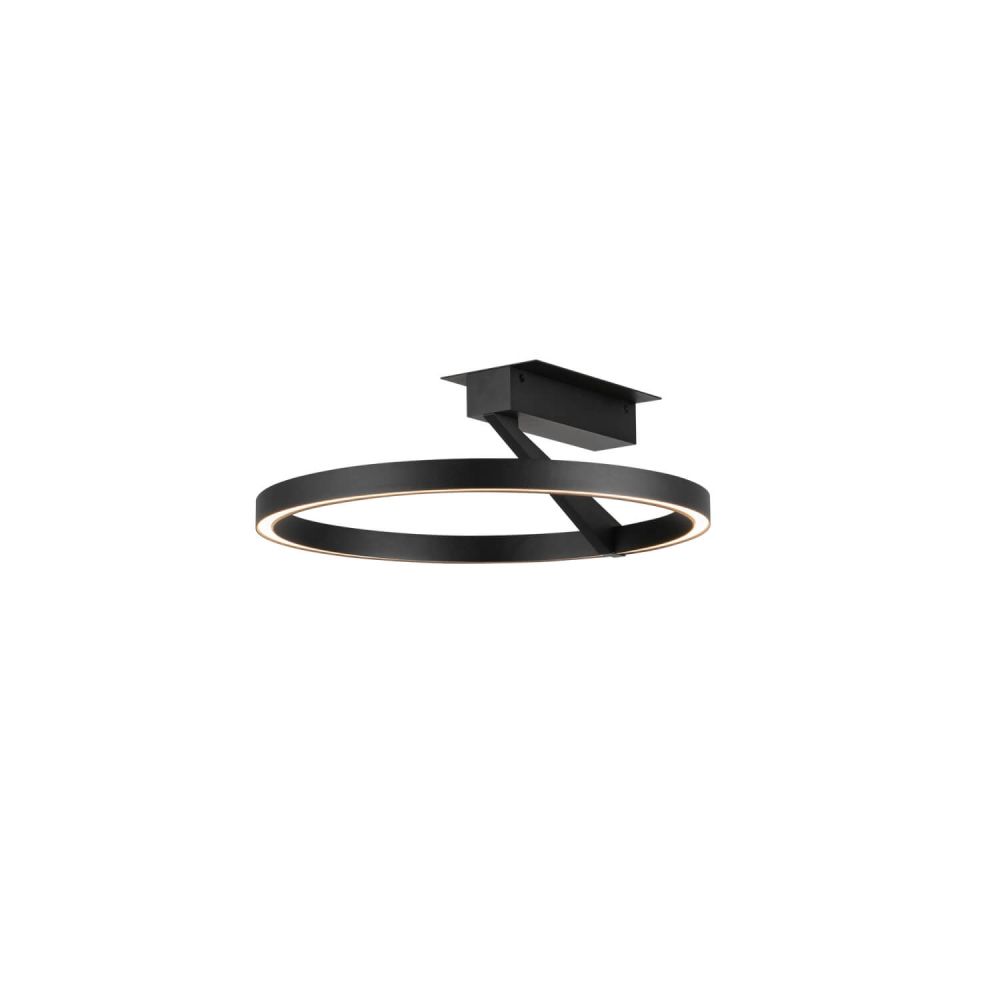 Kuzco Lighting SF27716-BK-3WCCT-UNV Roda 16 inch CCT LED Semi-Flush Mount in Black with Frosted Acrylic Lens, Multi-Color Temperature, Wattage 28W, Black Finish