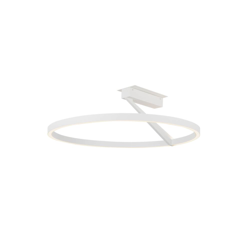 Kuzco Lighting SF27724-WH-3WCCT-UNV Roda 24 inch CCT LED Semi-Flush Mount in White with Frosted Acrylic Lens, Multi-Color Temperature, Wattage 41W, White Finish