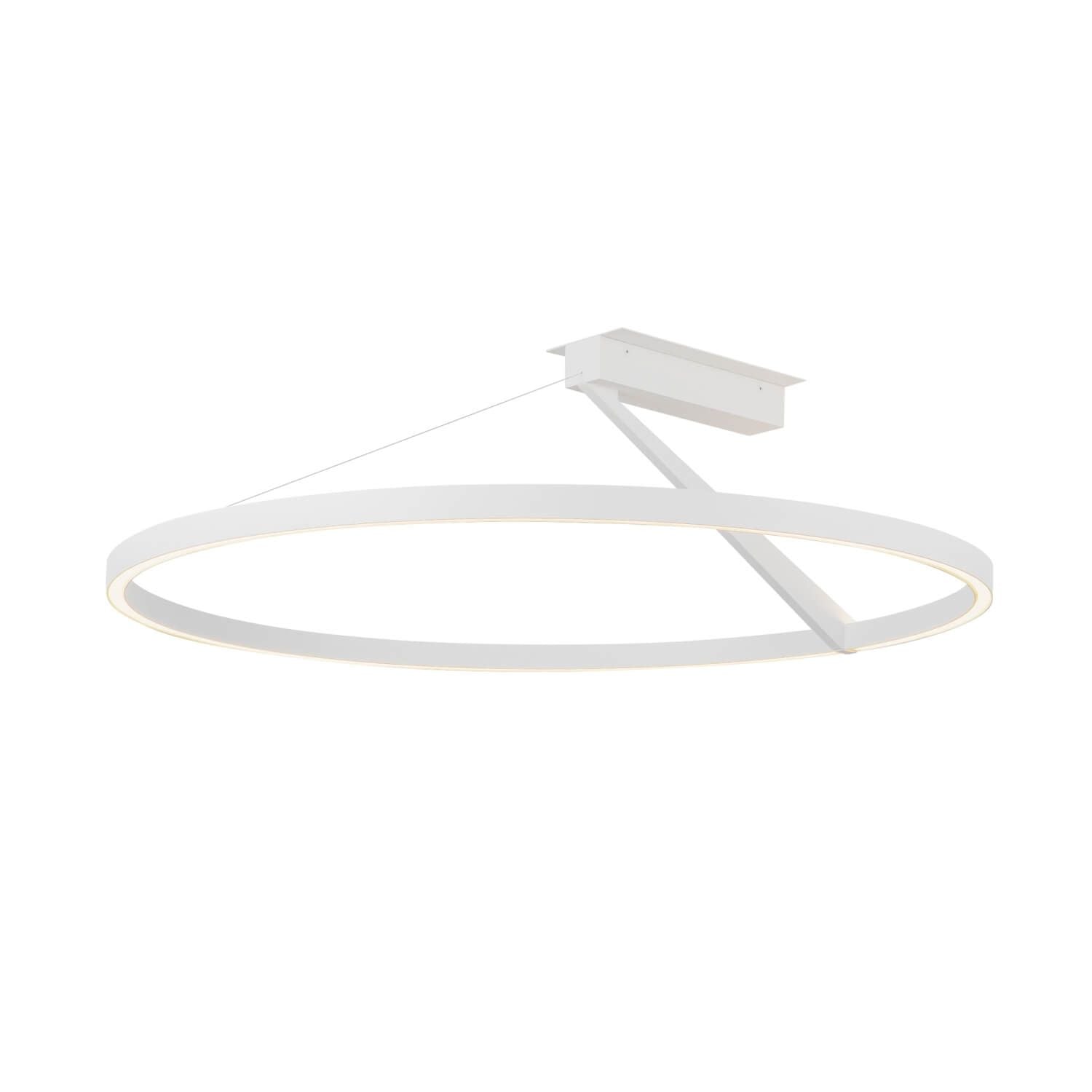 Kuzco Lighting SF27731-WH-3WCCT-UNV Roda 32 inch CCT LED Semi-Flush Mount in White with Frosted Acrylic Lens, Multi-Color Temperature, Wattage 50W, White Finish