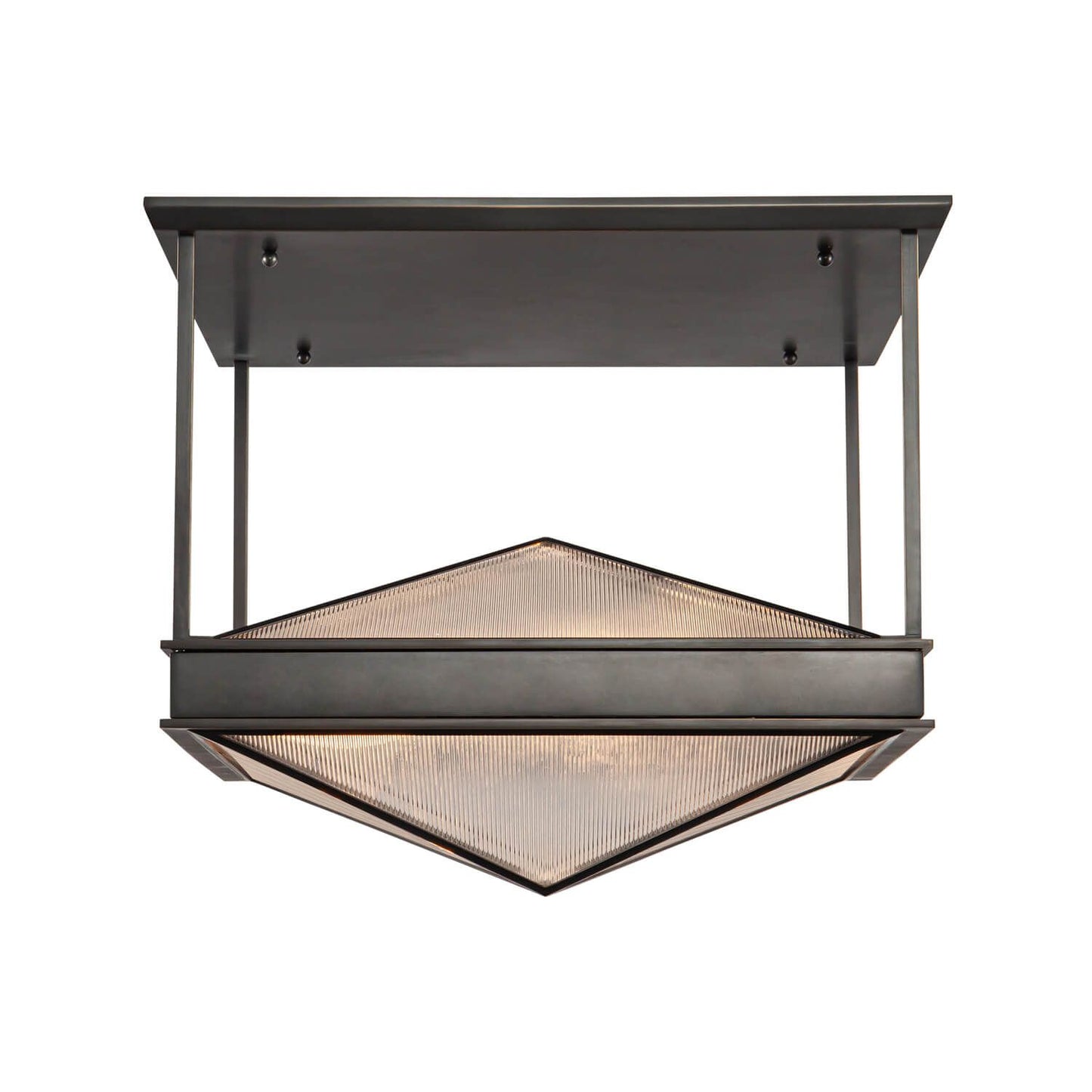 Alora Lighting SF332919UBCR 19" Cairo 4-Light LED Semi-Flush Mount - Urban Bronze / Clear Ribbed Glass