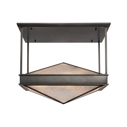 Alora Lighting SF332919UBCR 19" Cairo 4-Light LED Semi-Flush Mount - Urban Bronze / Clear Ribbed Glass