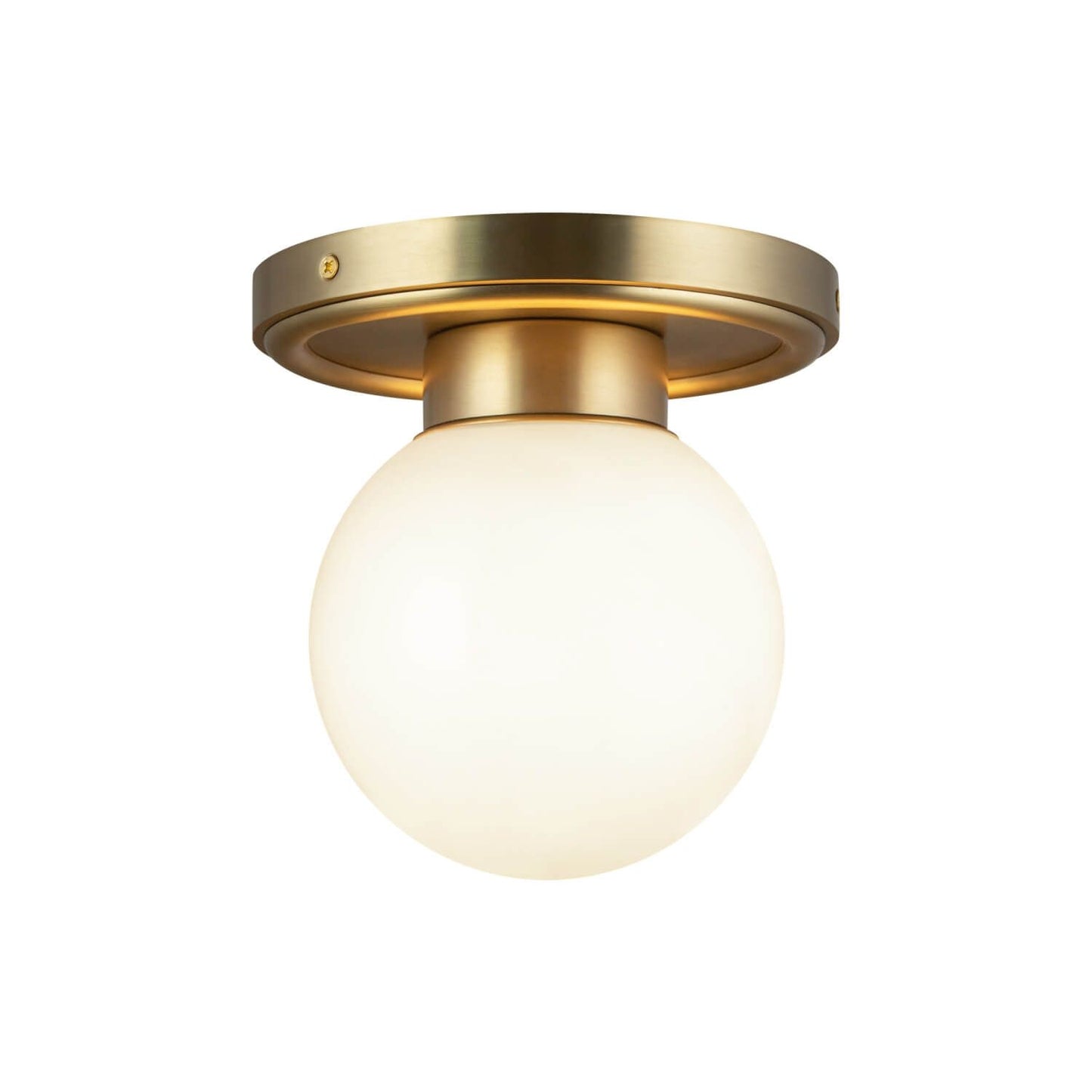 Alora Mood SF407306BGGO 6" Fiore 1-Light LED Semi-Flush Mount - Brushed Gold / Glossy Opal Glass Shade