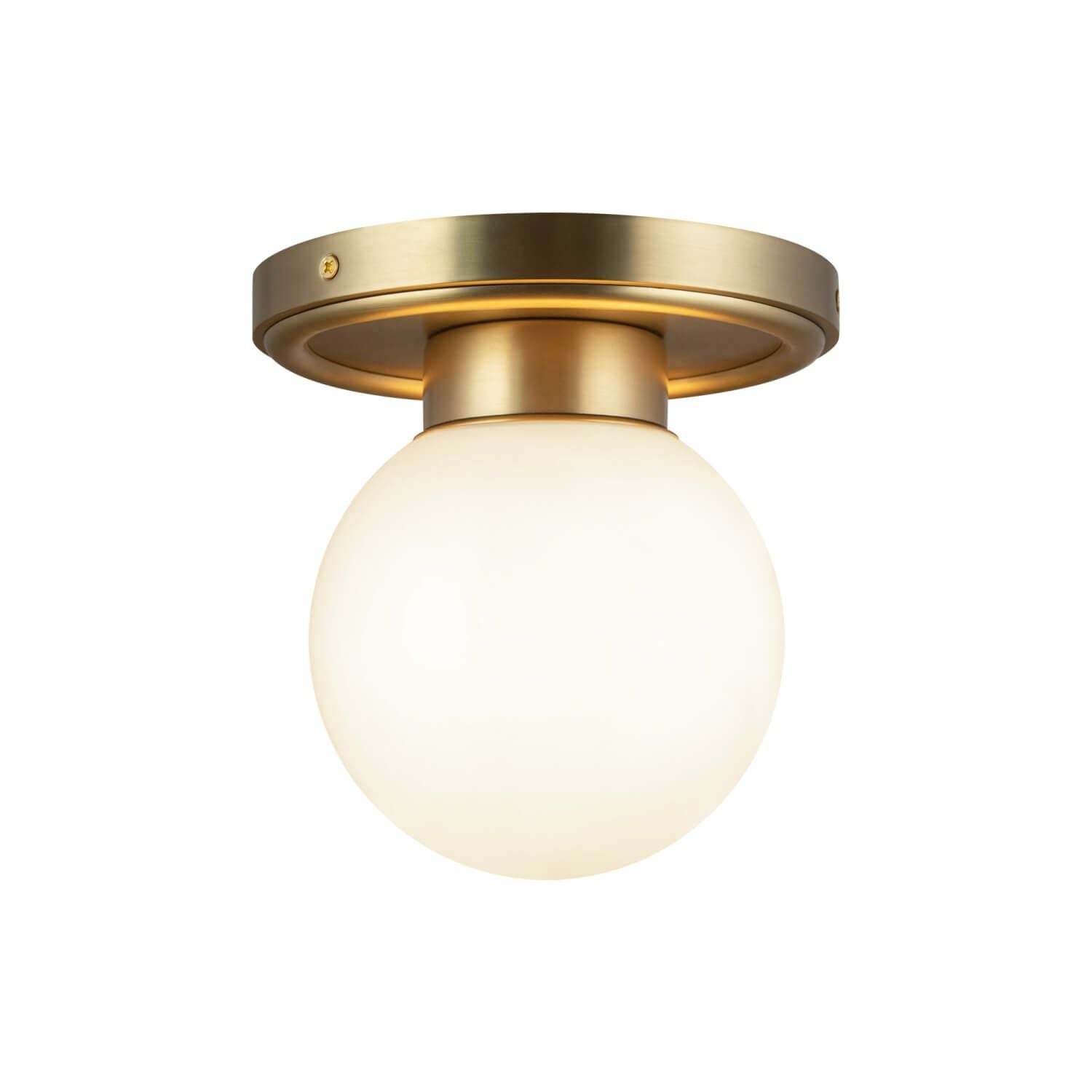 Alora Mood SF407306BGGO 6" Fiore 1-Light LED Semi-Flush Mount - Brushed Gold / Glossy Opal Glass Shade