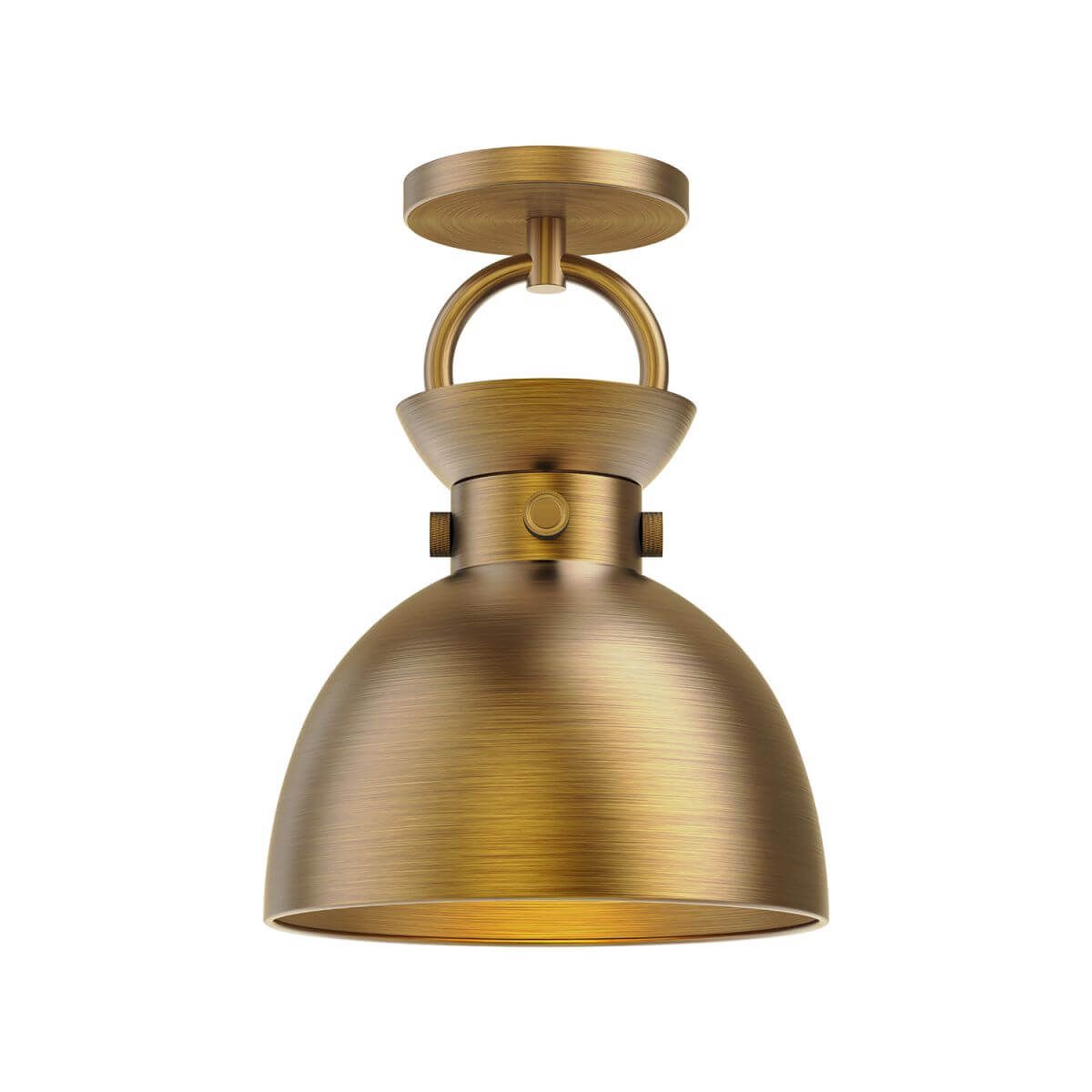 Alora Mood SF411309AG 9" Waldo 1-Light LED Semi-Flush Mount - Aged Gold Finish