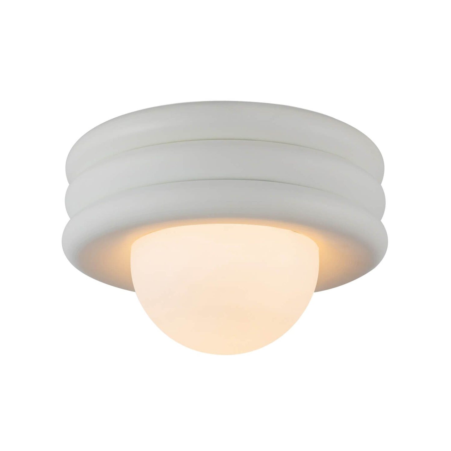 Alora Mood SF426012AW 12" Harvey 1-Light LED Semi-Flush Mount - Antique White / Opal Glass