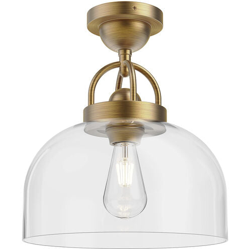 Alora Mood SF461101AG Lancaster 1 Light 11.5 inch Aged Gold Semi Flush Mount Ceiling Light