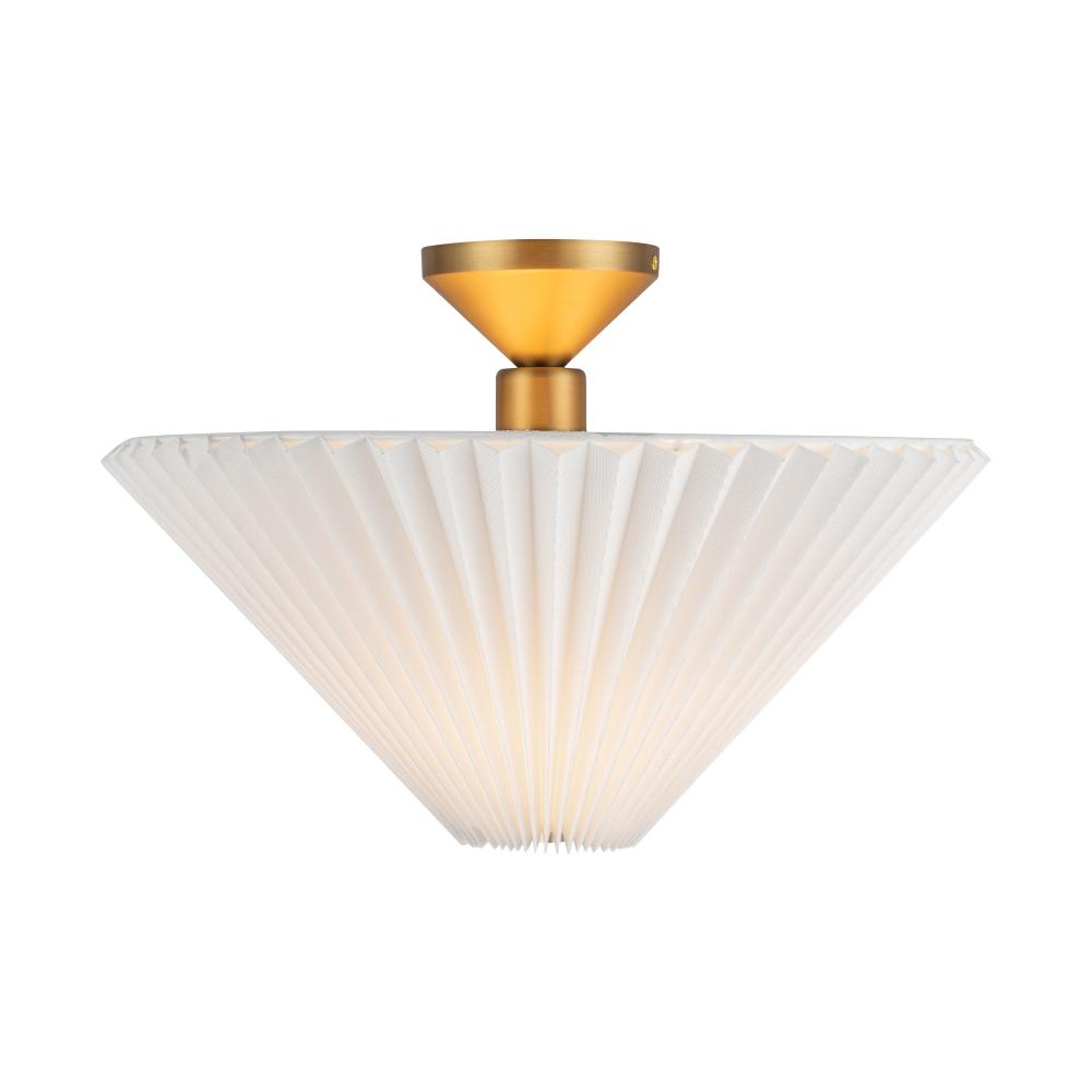 Alora Mood SF497016BGFW Bridgette 1 Light 16.38 inch Brushed Gold and Folded White Semi-Flush Mount Ceiling Light
