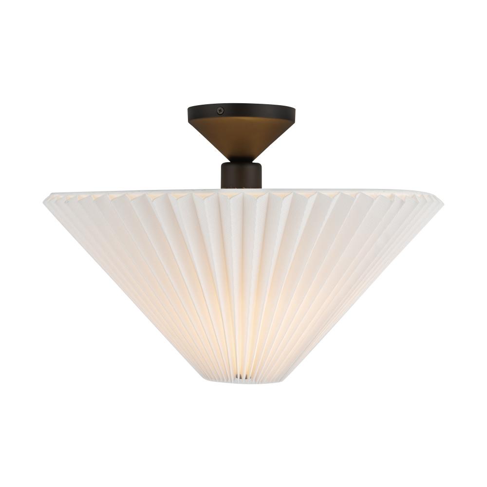 Alora Mood SF497016MBFW Bridgette 1 Light 16.38 inch Matte Black and Folded White Semi-Flush Mount Ceiling Light