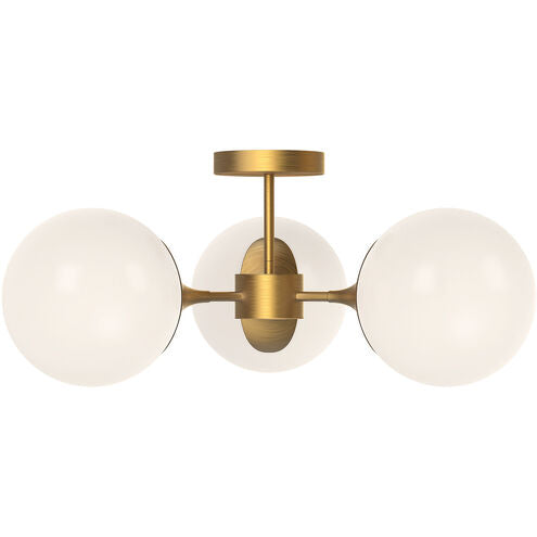 Alora Mood SF505326AGOP Nouveau 3 Light 25.88 inch Aged Gold Semi Flush Mount Ceiling Light
