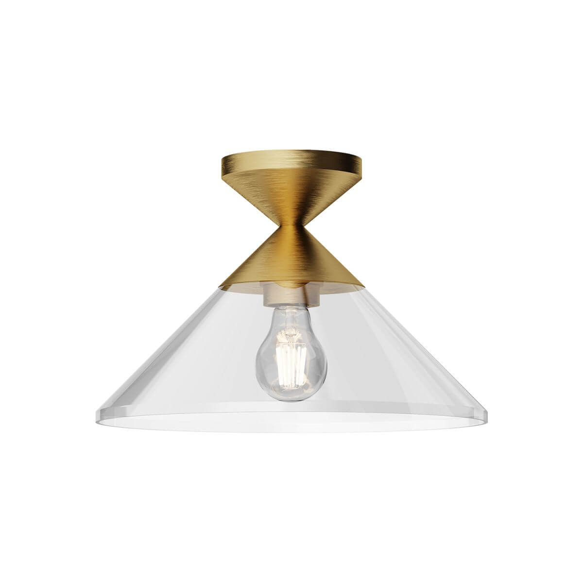 Alora Mood SF521012BGCL 13" Mauer 1-Light LED Semi-Flush Mount - Brushed Gold / Clear Glass