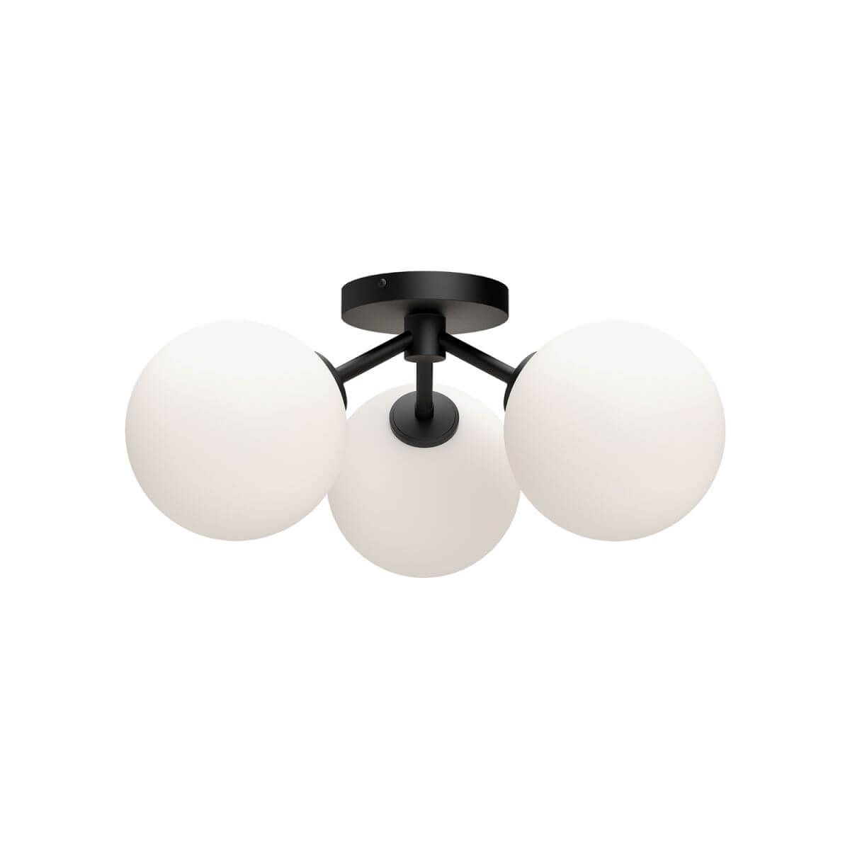 Alora Mood SF549315MBOP 18" Cassia 3-Light LED Semi-Flush Mount - Matte Black / Opal Glass