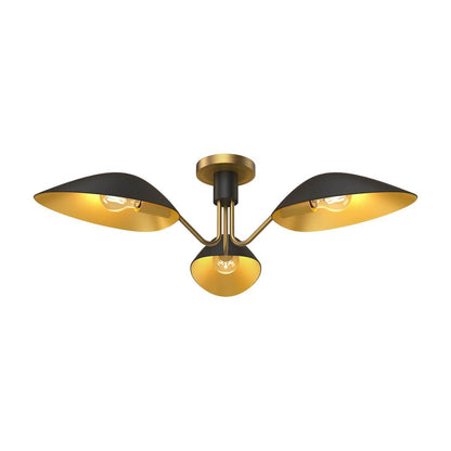 Alora Mood SF550332MBAG 32" Oscar 3-Light LED Semi-Flush Mount - Matte Black / Aged Gold