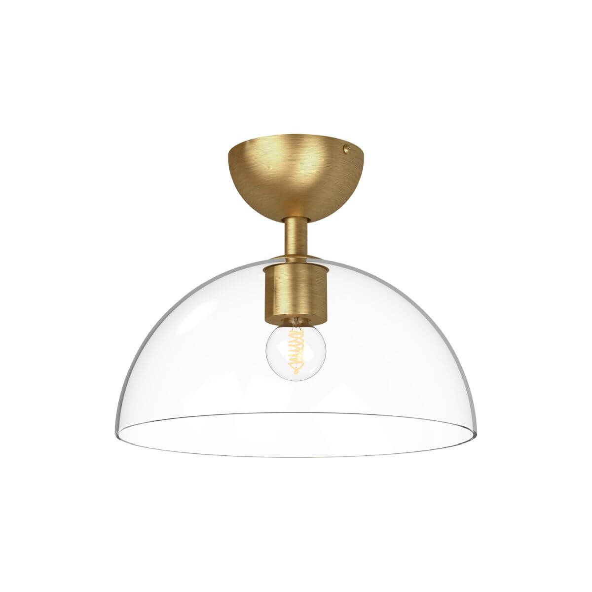 Alora Mood SF563012BGCL 12" Jude 1-Light LED Semi-Flush Mount - Brushed Gold / Clear Glass