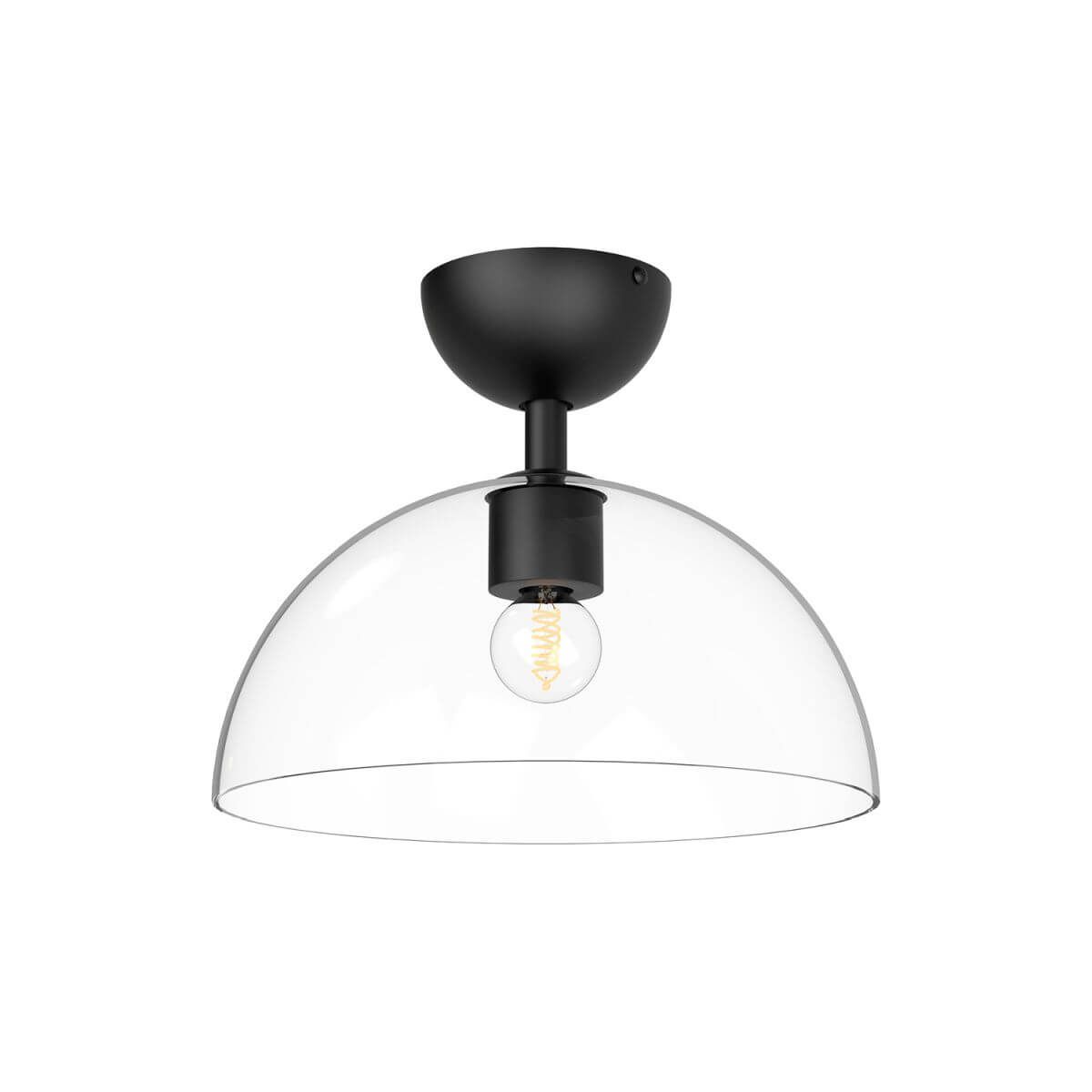 Alora Mood SF563012MBCL 12" Jude 1-Light LED Semi-Flush Mount - Matte Black / Clear Glass