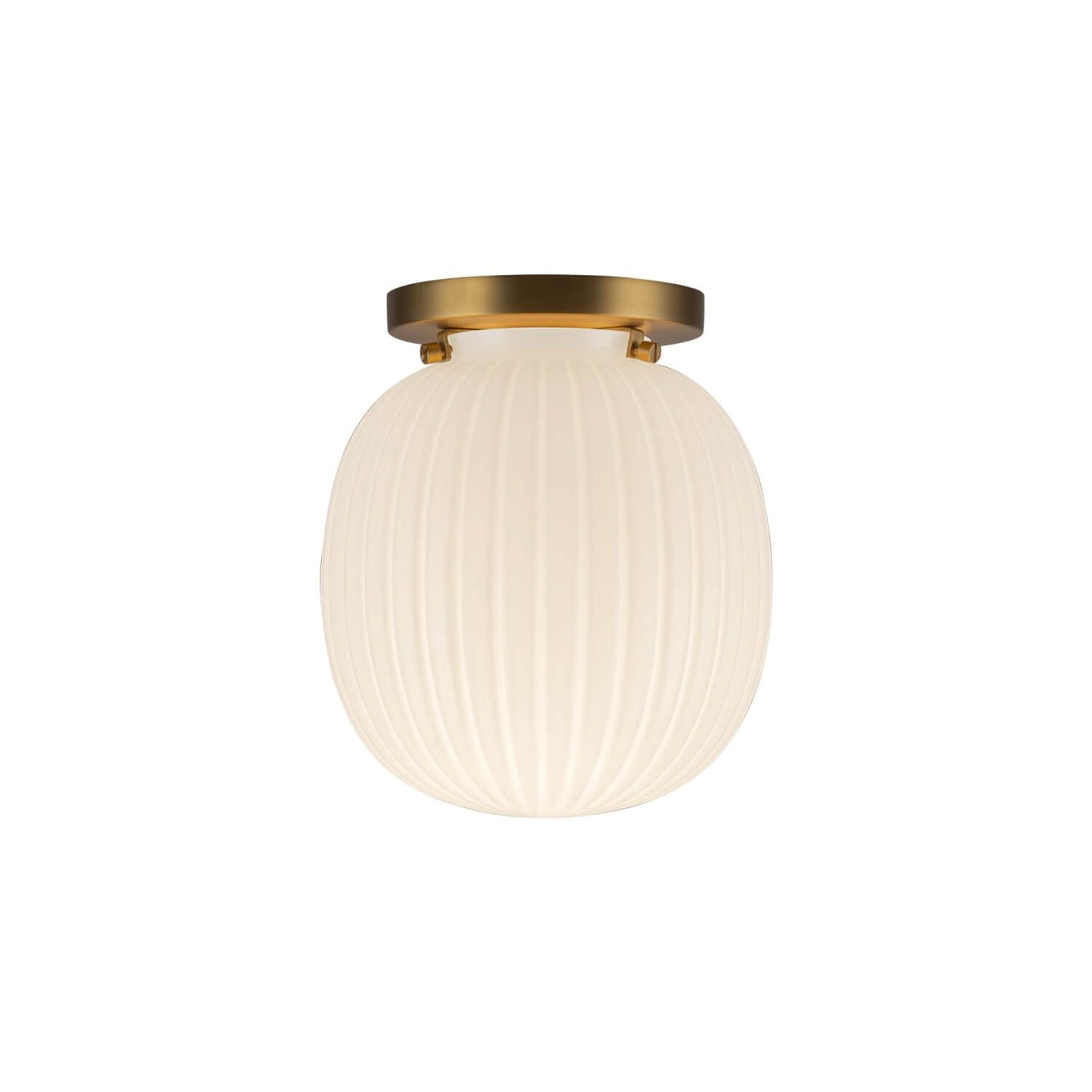 Alora Mood SF579107BGGR 7" Cherise 1-Light LED Semi-Flush Mount - Brushed Gold / Glossy Ribbed Opal Glass