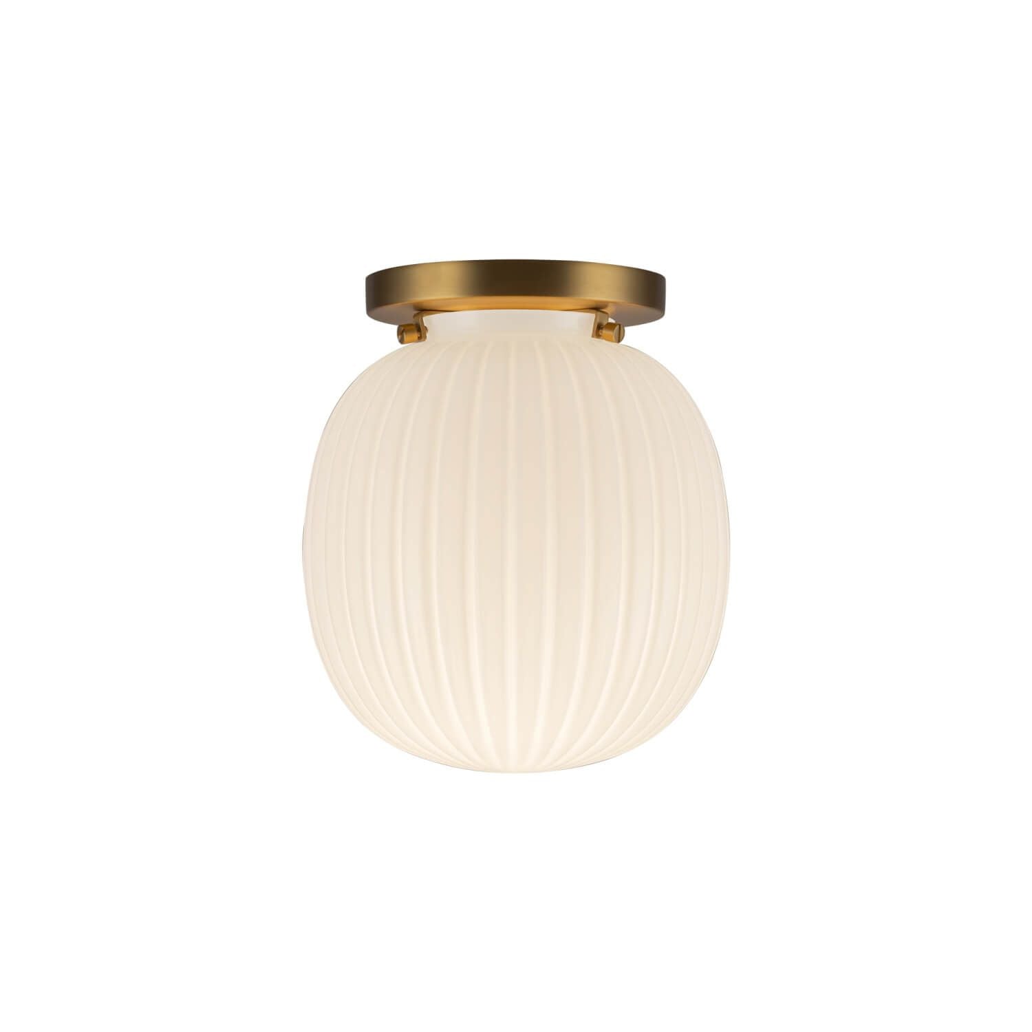 Alora Mood SF579107BGGR 7" Cherise 1-Light LED Semi-Flush Mount - Brushed Gold / Glossy Ribbed Opal Glass