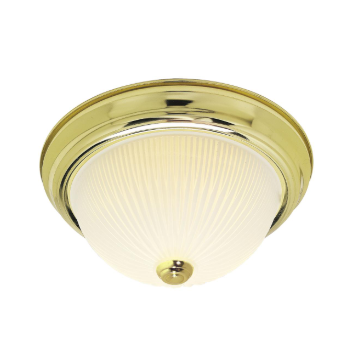 Nuvo SF76-132 2 Light - 13" Flush Mount Light with Frosted Ribbed - Polished Brass Finish