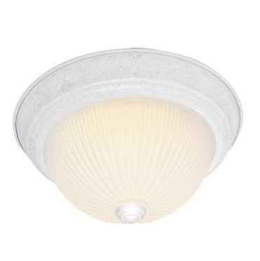 Nuvo SF76-133 2 Light - 13" Flush Mount Light with Frosted Ribbed - Textured White Finish