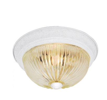 Nuvo SF76-193 3 Light - 15" Flush Mount Light with Clear Ribbed Glass - Textured White Finish