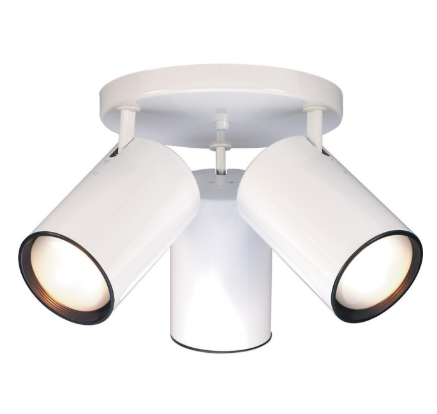 Nuvo SF76-422 3 Light Flush Mount Ceiling Light Fixture - R30 Step Cylinder - White Finish