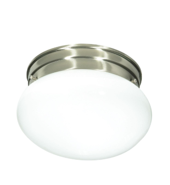 Nuvo SF76-601 1 Light - 8 Inches LED Flush Mount with White Glass - Brushed Nickel Finish