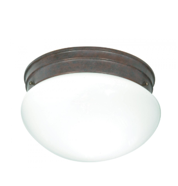 Nuvo SF76-602 2 Light - 10 Inches LED Flush Mount with White Glass - Old Bronze Finish
