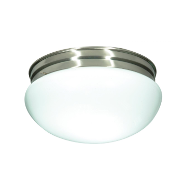 Nuvo SF76-605 2 Light - 12" - LED Flush Mount Light - Large White Mushroom - Brushed Nickel Finish