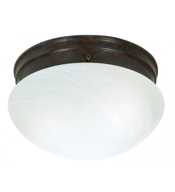 Nuvo SF76-673 2 Light - 10" - LED Flush Mount Light - Medium Alabaster Mushroom - Old Bronze Finish