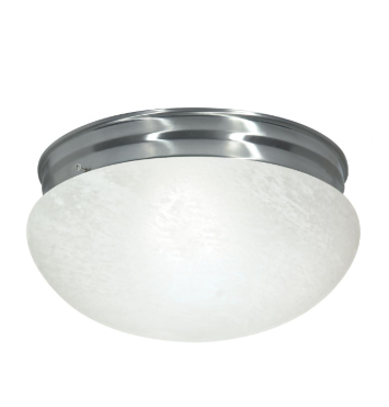 Nuvo SF76-677 2 Light - 12" - LED Flush Mount Light - Large Alabaster Mushroom - Brushed Nickel Finish