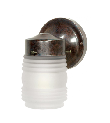 Nuvo SF76-700 1 Light - 6" - Porch LED Wall Light - Mason Jar with Frosted Glass - Old Bronze Finish