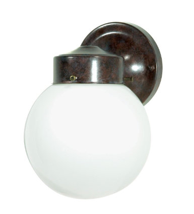 Nuvo SF76-703 1 Light - 6" - Porch LED Outdoor Wall Light - With White Globe - Old Bronze Finish