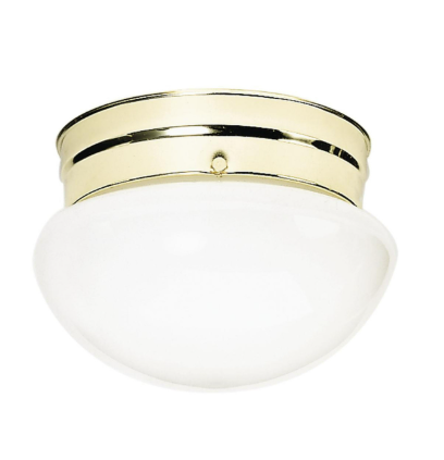 Nuvo SF77-061 2 Light - 10" - LED Flush Mount Light - Medium White Mushroom - Polished Brass Finish