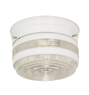 Nuvo SF77-097 1 Light - 6" - LED Flush Mount Light - Small Crystal / White Drum - White Finish