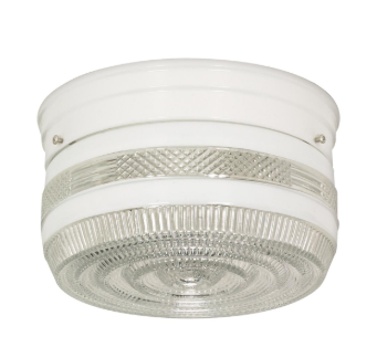 Nuvo SF77-098 2 Light - 8" - LED Flush Mount Light - Medium Crystal / White Drum - White Finish